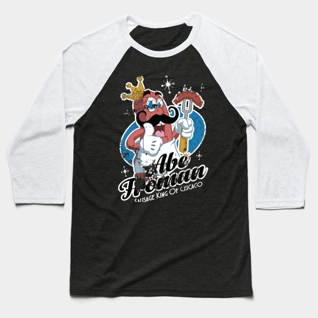 Sausage King of Chicago Baseball T-Shirt by CuddleswithCatsArt